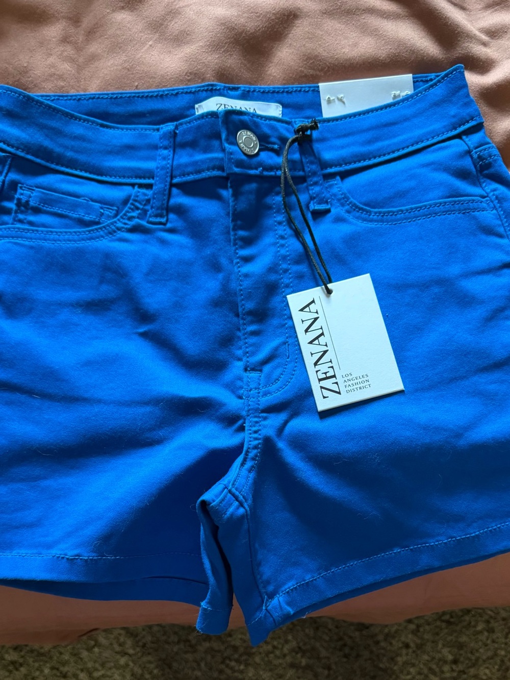 Zenana Outfitters Bright Blue Stretch Denim Jean Shorts